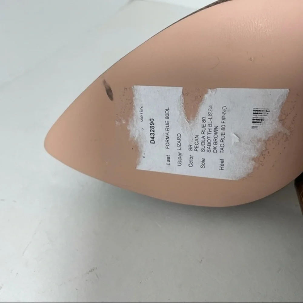 NWOB J. Crew Lissa mule  high heels brown leather embossed lizard size 7 - Picture 7 of 7